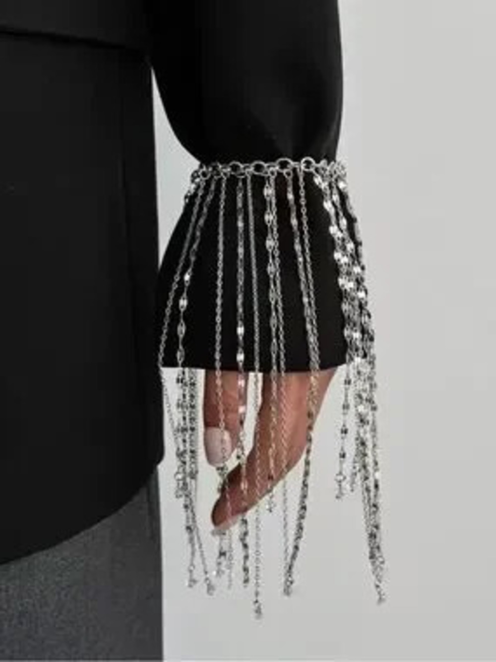 Silver Chain tassels Fringe Bracelet